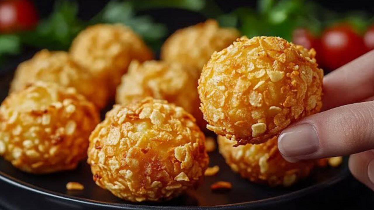 Perunapallot, jotka on täytetty perunamuusilla, kinkulla ja munalla, ovat ihastuttava jouluinen alkupala.