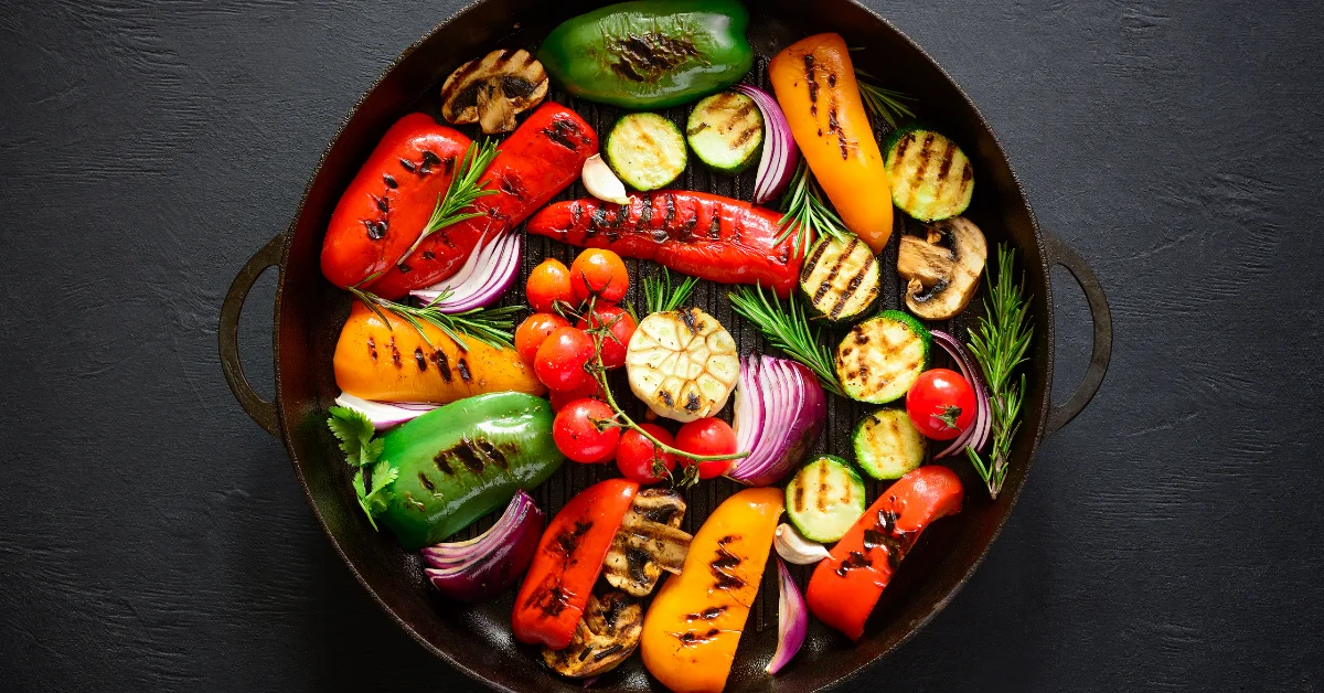 4 vaiheen resepti piyononolle, joka on täytetty paistetuilla vihanneksilla