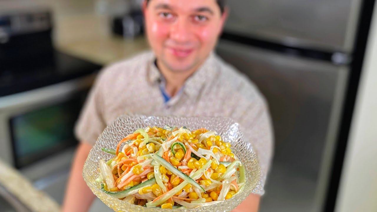 Korvasin ”Krabisalaatissa” maissin tällä - kaikki vieraat luulivat, että sen oli valmistanut kokki. Erinomainen vaihtoehto uudenvuoden juhliin