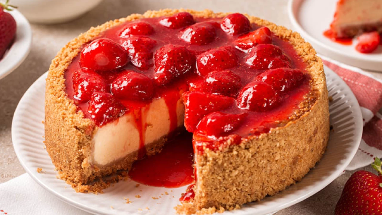 Juustokakku punaisilla marjoilla