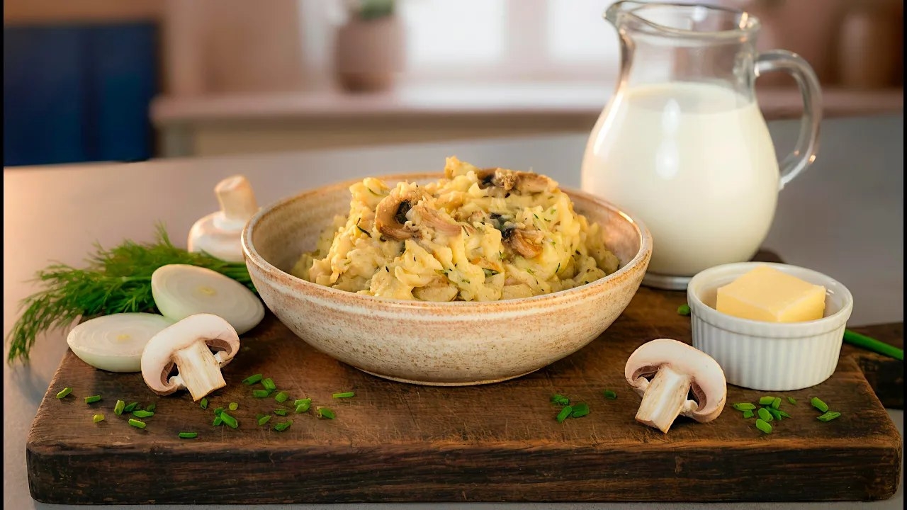 Perunamuusia sienillä: Carlos Argüello'n resepti.