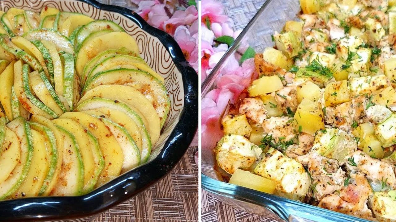 Zucchini-milfey uunissa: helppo, kermainen resepti, joka valmistuu muutamassa vaiheessa.