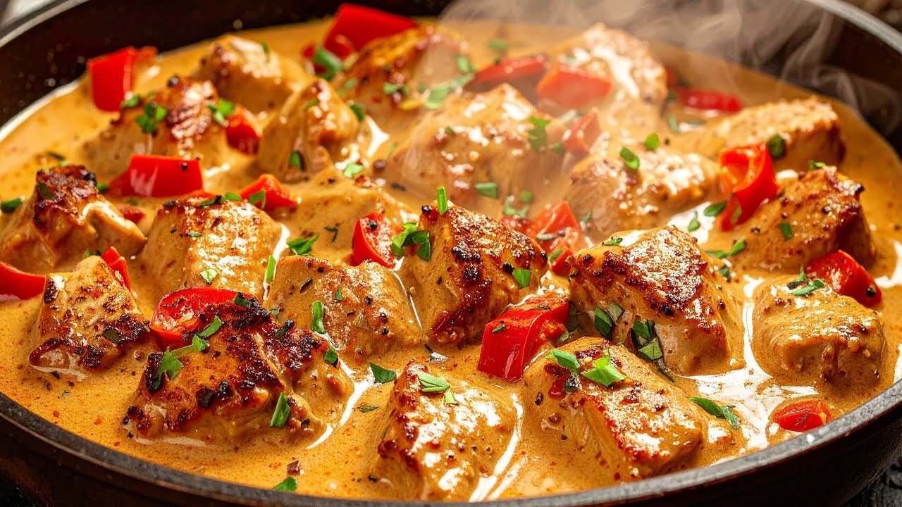 Kananrintaa kastikkeessa. Erittäin helppo vaiheittainen resepti.