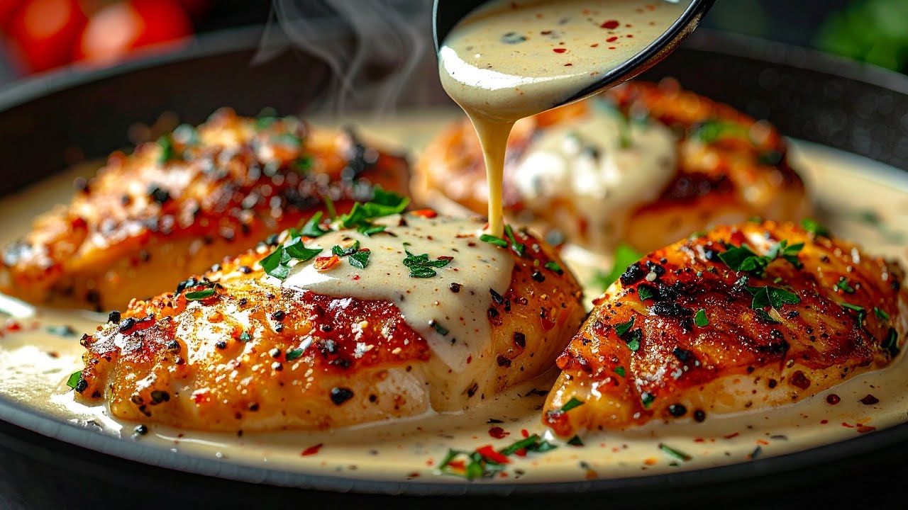 Kananrintaa kastikkeessa. Erittäin helppo vaiheittainen resepti.