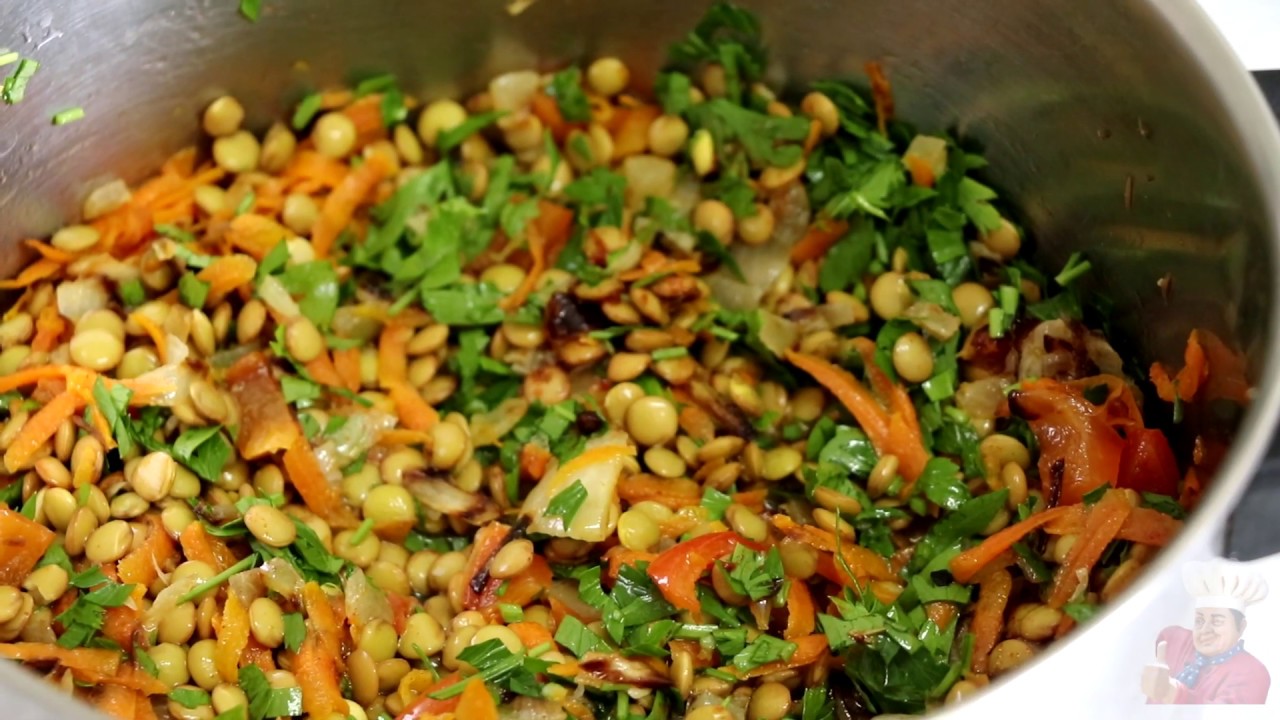 Haudutettu linssi. Perinteinen isoäidin resepti.