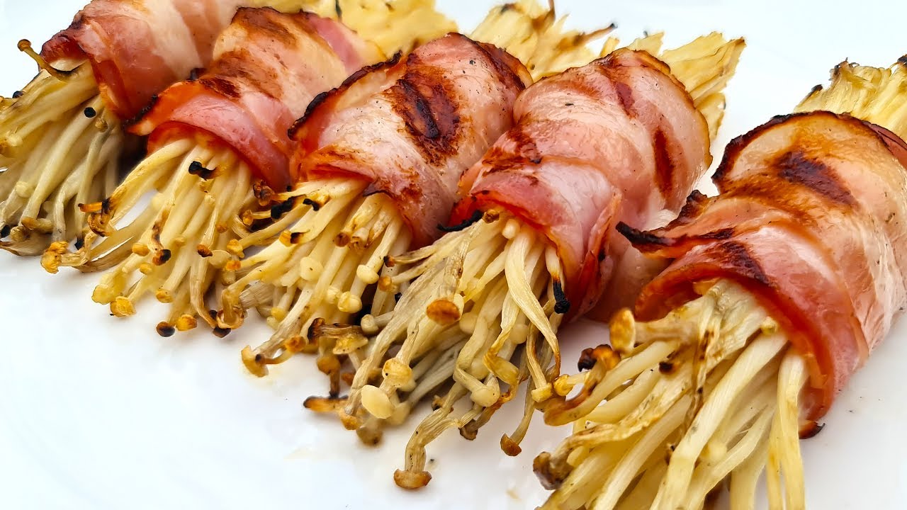 Tempura-sienet, truffelimajoneesilla maustetut.