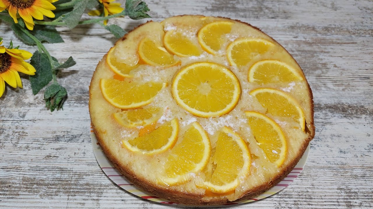 Oranssipiirakka resepti keksipohjalla: helppo, maukas ja voimakkaasti sitruksinen maku.