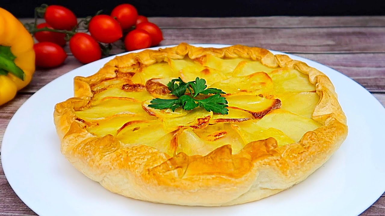 Kokeilemisen arvoinen resepti: perunapiirakka, kinkku ja mozzarella.